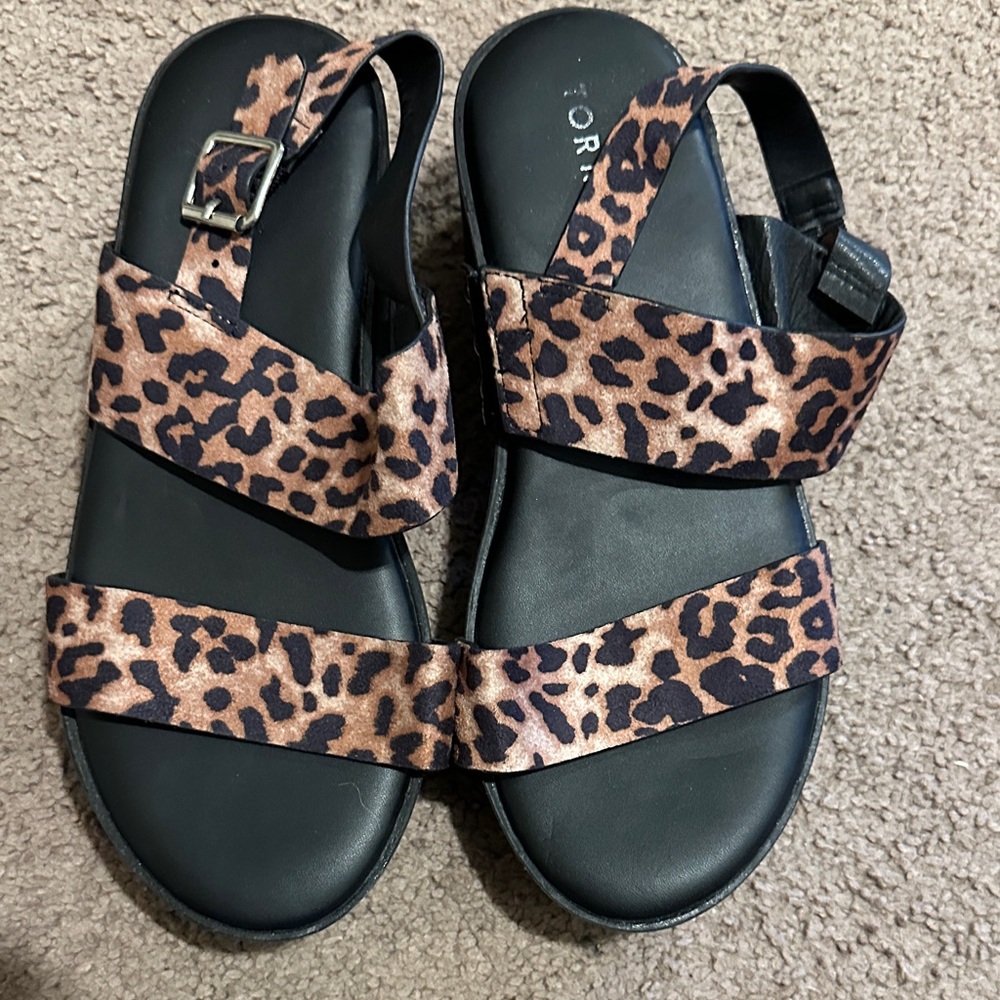 Torrid Leopard Print Platform Sandals